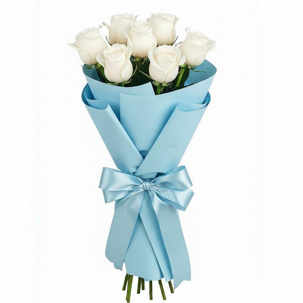 Букет 7 белых роз Проуд в Кокуй