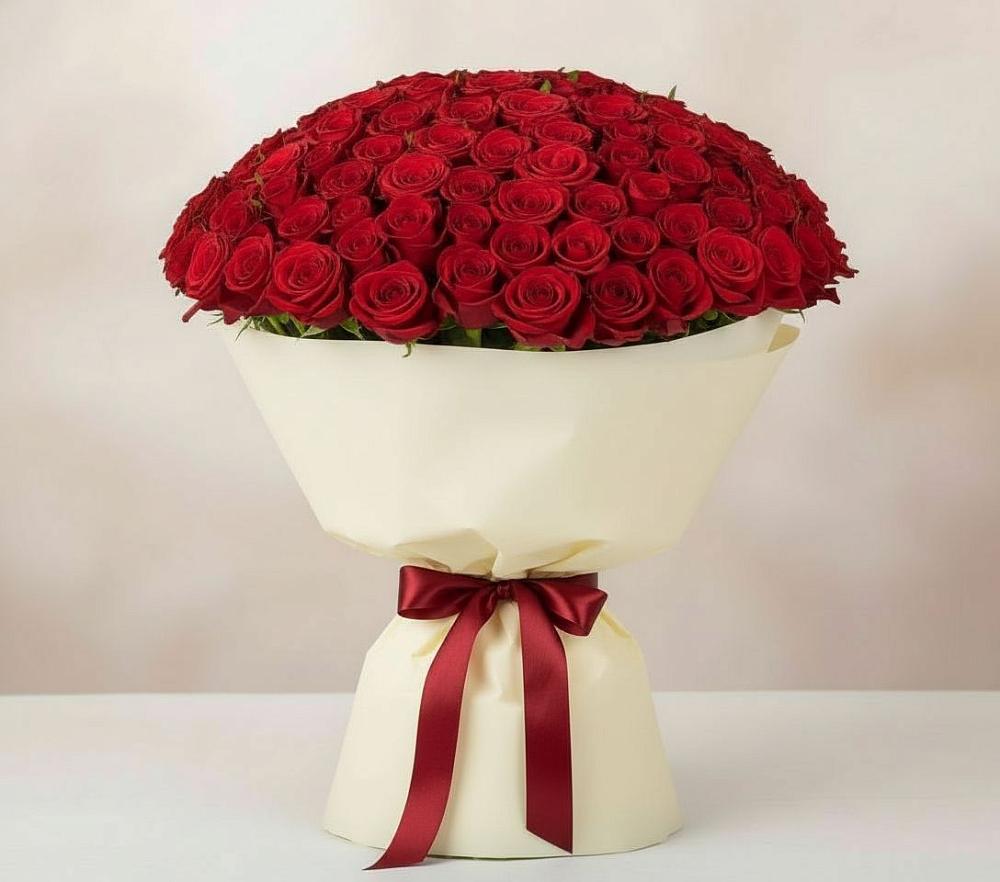 Букет 101 Красная роза Милано в Кокуй