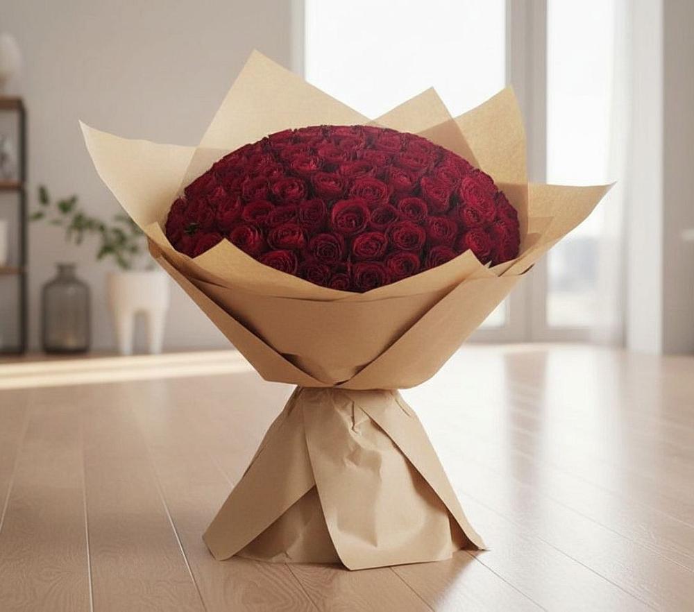 Букет 101 Красная роза в Кокуй