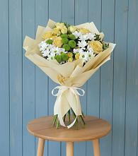 Букет цветов из:  Хризантемы и Розы в Кокуй