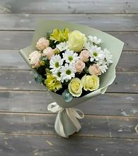 Букет цветов из:  Альстромерии, Розы и Хризантемы в Кокуй